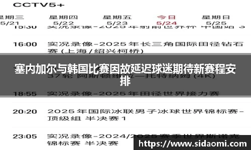塞内加尔与韩国比赛因故延迟球迷期待新赛程安排